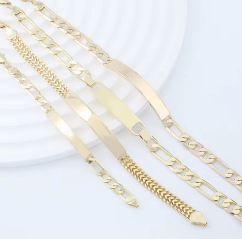 14k gold over silver bracelet - over,