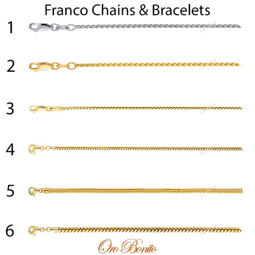 14k gold franco link chain - gold,