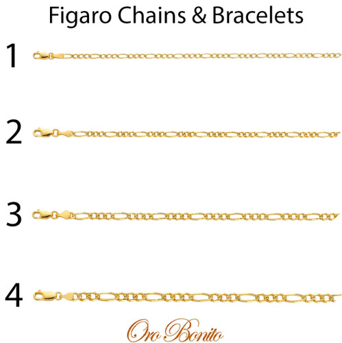 14k solid gold figaro - figaro, link